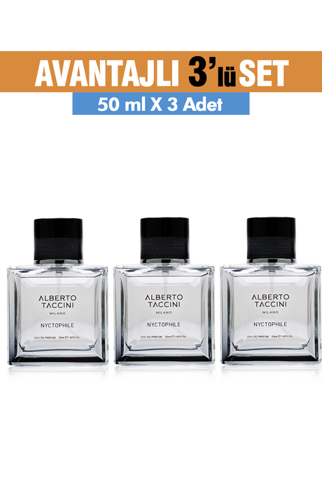 3'Lü Set Alberto Taccini Nyctophile Erkek Parfüm 50 ml